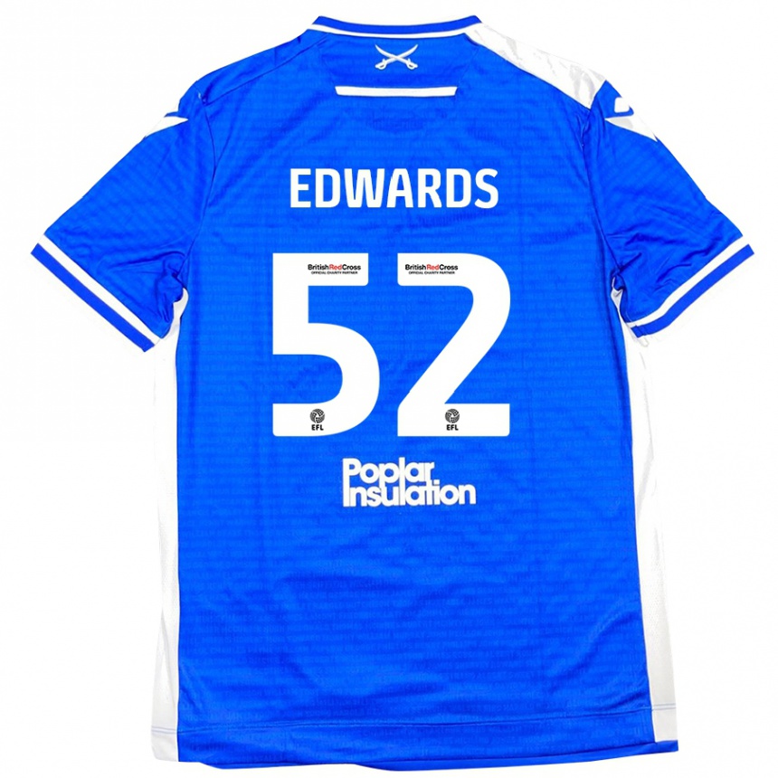 Niño Fútbol Camiseta Max Edwards #52 Azul Blanco 1ª Equipación 2024/25 México