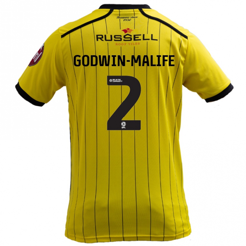 Niño Fútbol Camiseta Udoka Godwin-Malife #2 Amarillo 1ª Equipación 2024/25 México