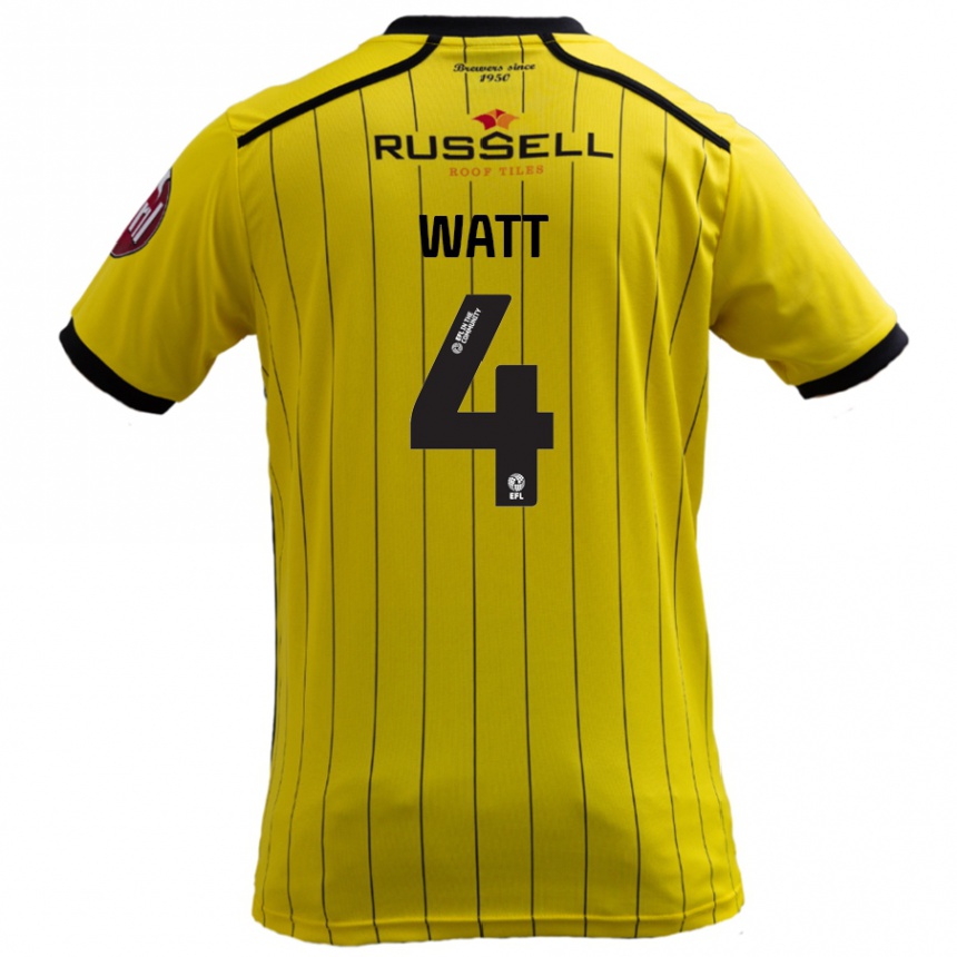 Niño Fútbol Camiseta Elliot Watt #4 Amarillo 1ª Equipación 2024/25 México