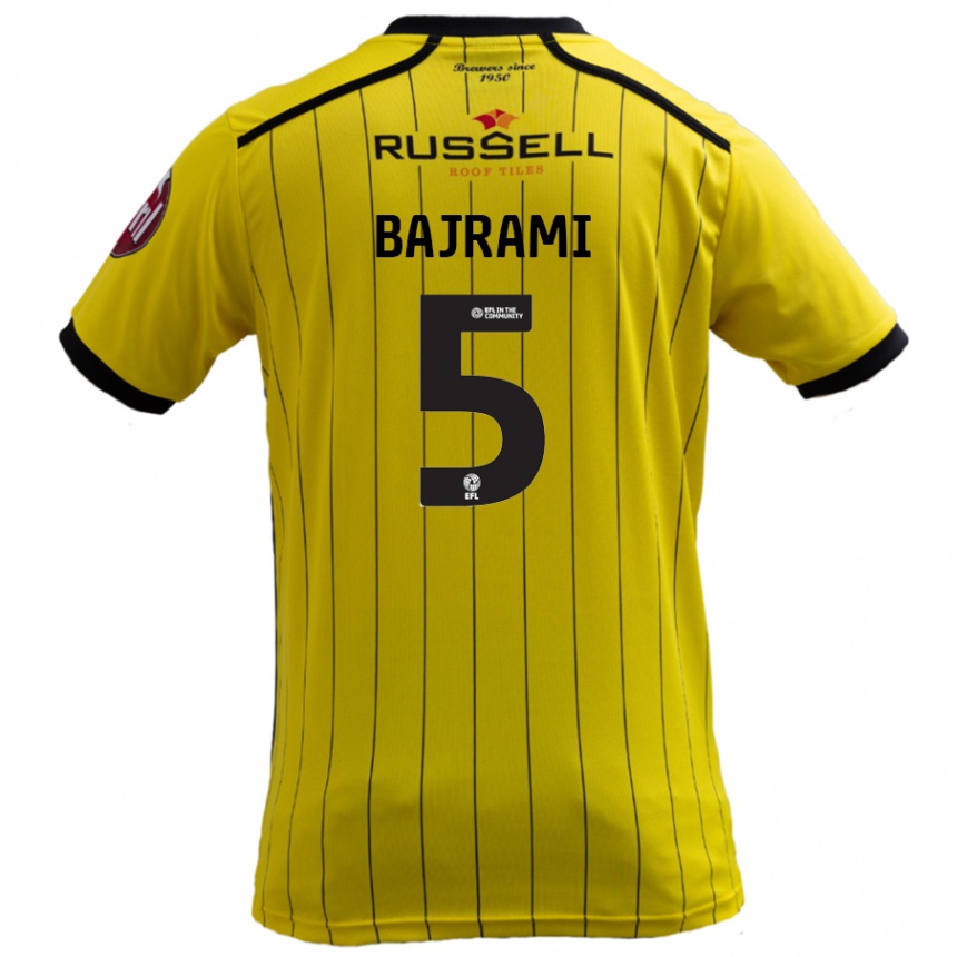 Niño Fútbol Camiseta Geraldo Bajrami #5 Amarillo 1ª Equipación 2024/25 México