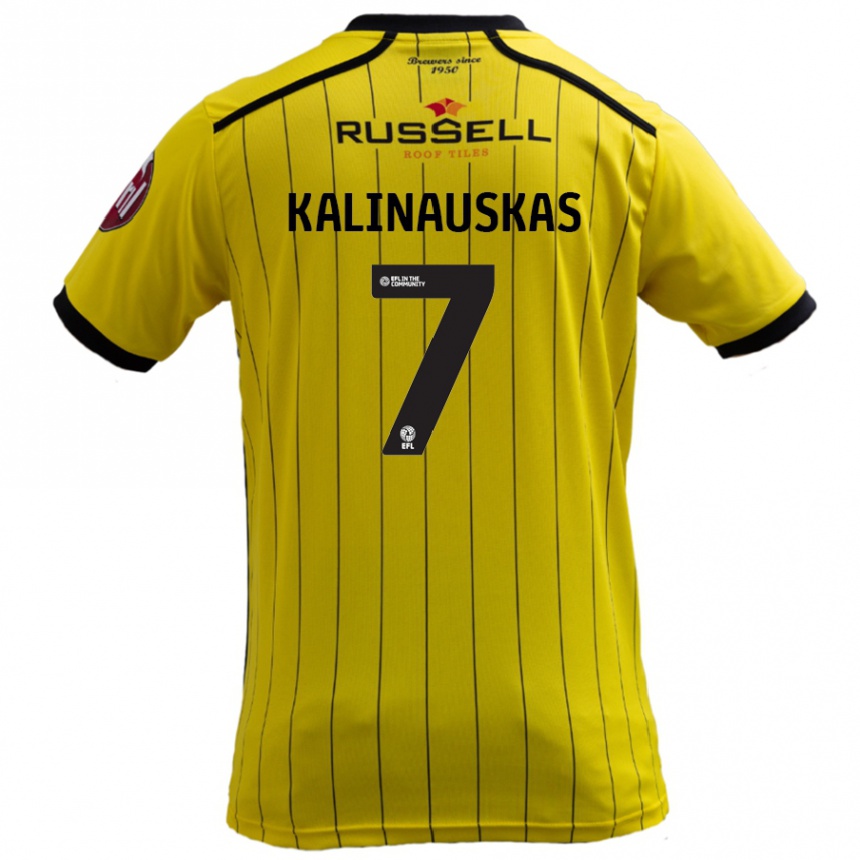 Niño Fútbol Camiseta Tomas Kalinauskas #7 Amarillo 1ª Equipación 2024/25 México