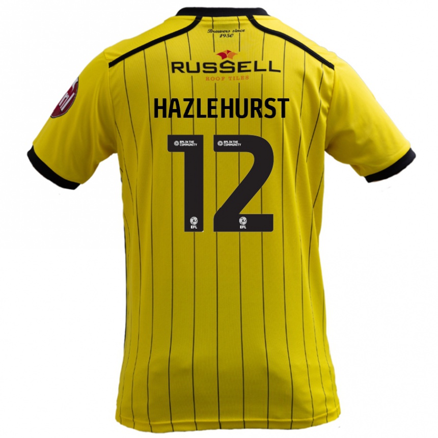 Niño Fútbol Camiseta Jack Hazlehurst #12 Amarillo 1ª Equipación 2024/25 México