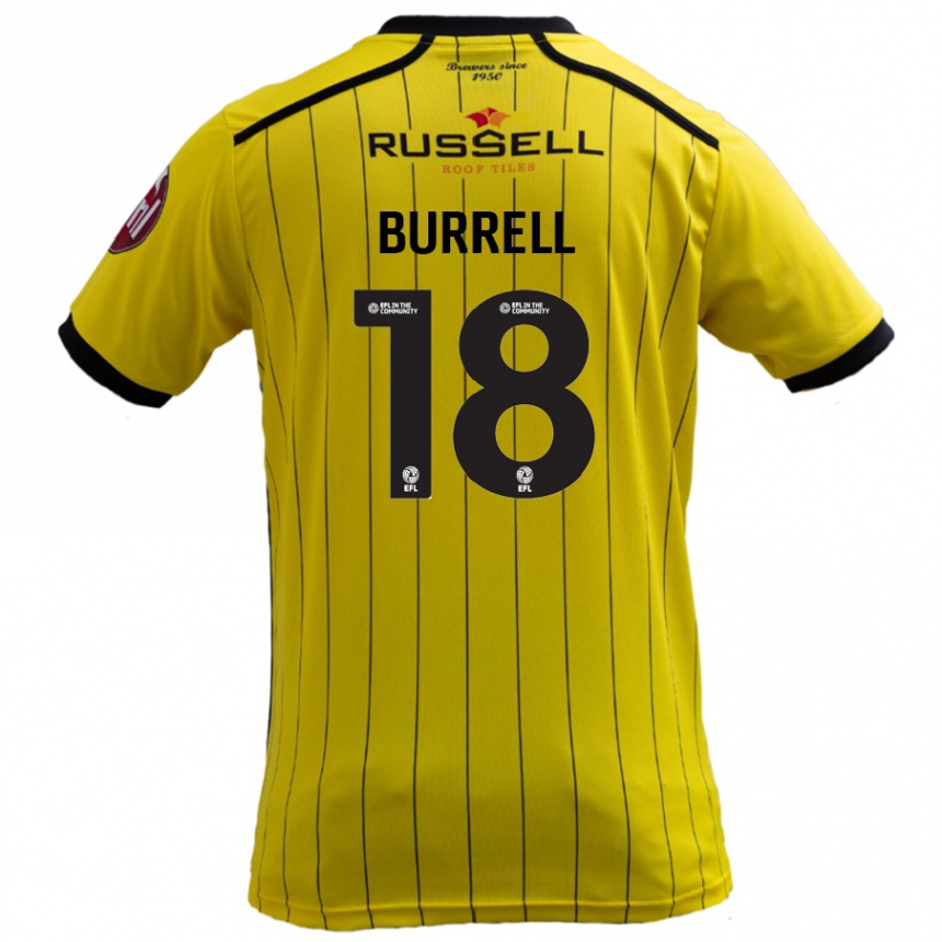 Niño Fútbol Camiseta Rumarn Burrell #18 Amarillo 1ª Equipación 2024/25 México