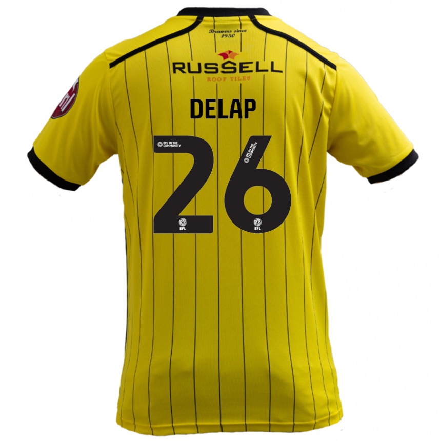 Niño Fútbol Camiseta Finn Delap #26 Amarillo 1ª Equipación 2024/25 México