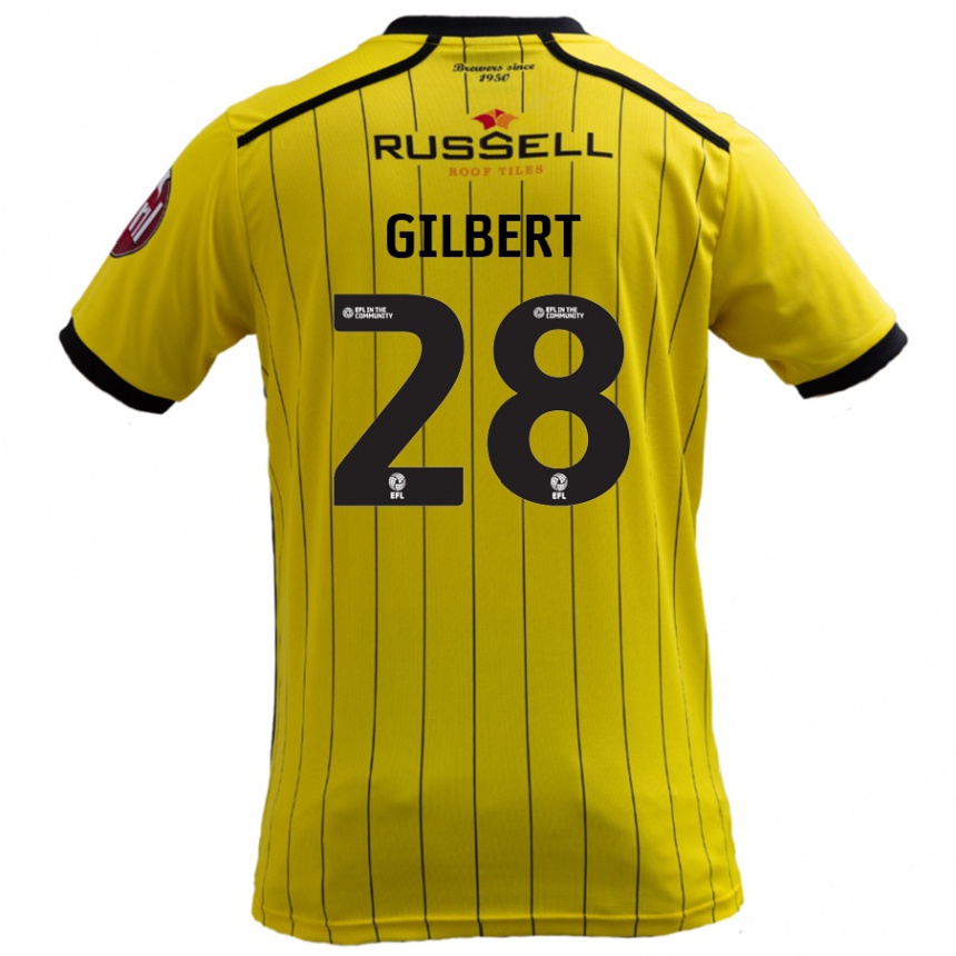 Niño Fútbol Camiseta Cameron Gilbert #28 Amarillo 1ª Equipación 2024/25 México