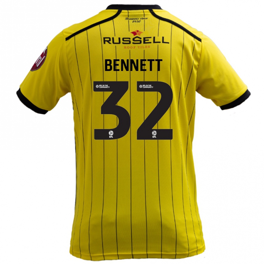 Niño Fútbol Camiseta Mason Bennett #32 Amarillo 1ª Equipación 2024/25 México