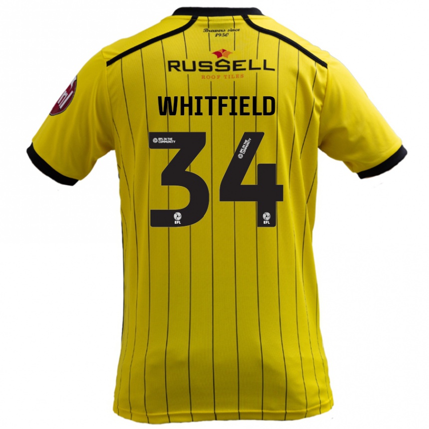 Niño Fútbol Camiseta Ben Whitfield #34 Amarillo 1ª Equipación 2024/25 México