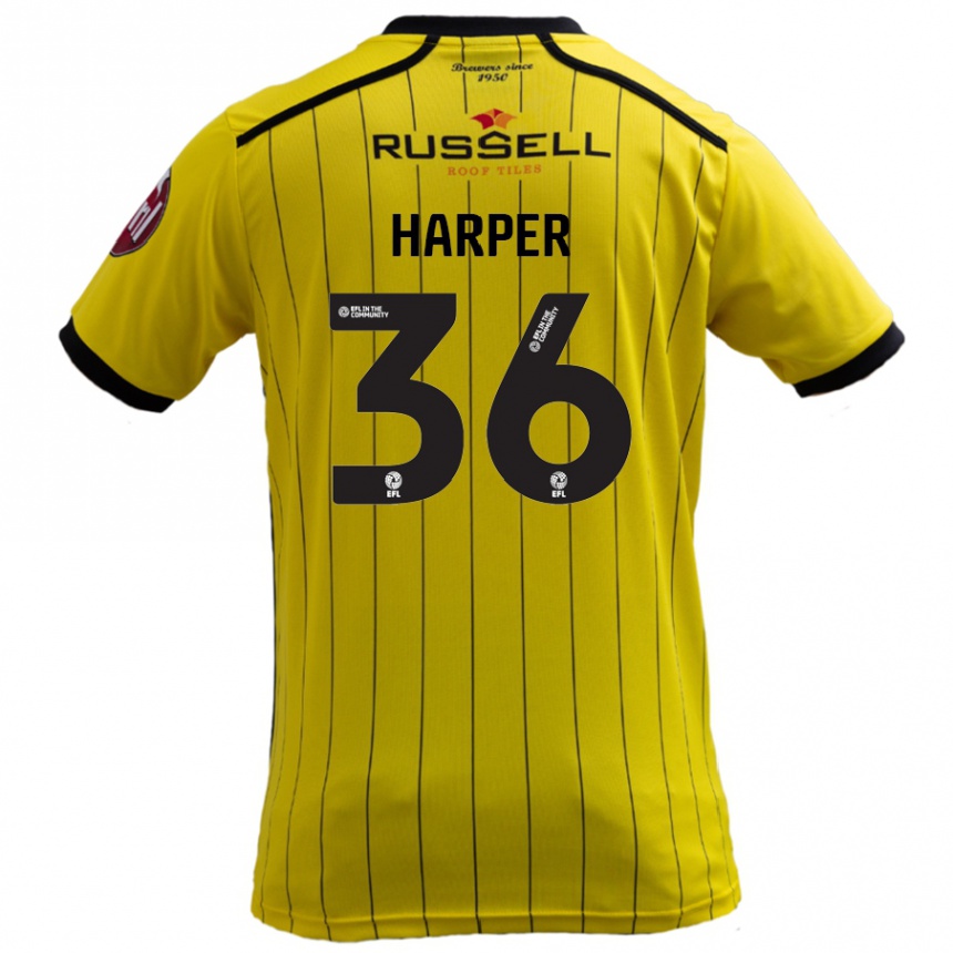 Niño Fútbol Camiseta Rekeem Harper #36 Amarillo 1ª Equipación 2024/25 México