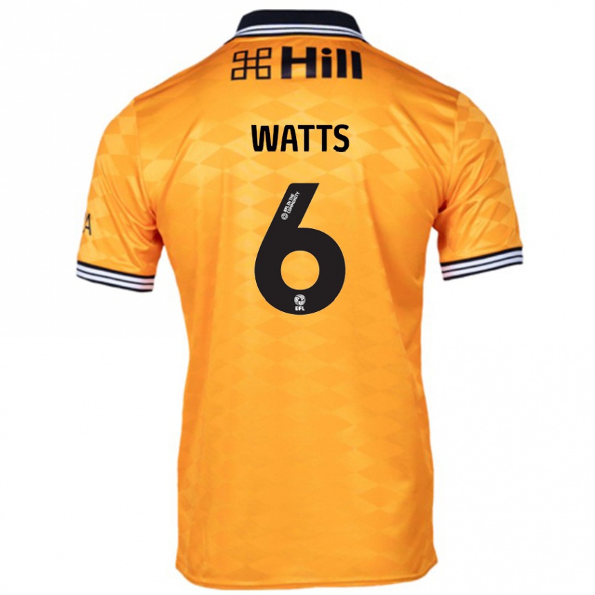 Niño Fútbol Camiseta Kell Watts #6 Naranja 1ª Equipación 2024/25 México