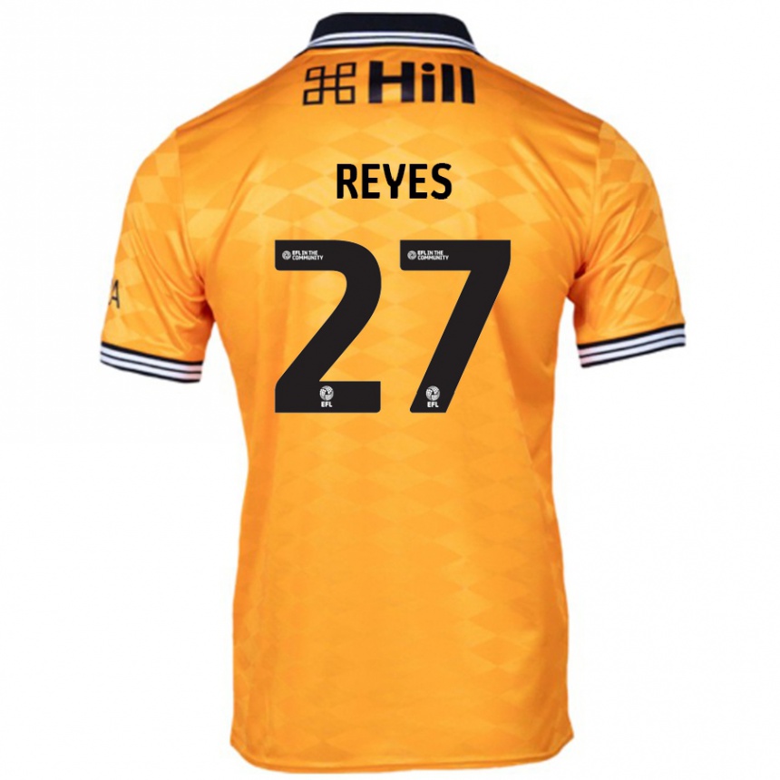 Niño Fútbol Camiseta Vicente Reyes #27 Naranja 1ª Equipación 2024/25 México