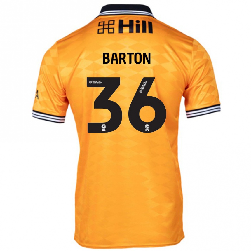 Niño Fútbol Camiseta Dan Barton #36 Naranja 1ª Equipación 2024/25 México