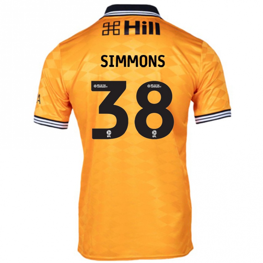 Niño Fútbol Camiseta Bella Simmons #38 Naranja 1ª Equipación 2024/25 México