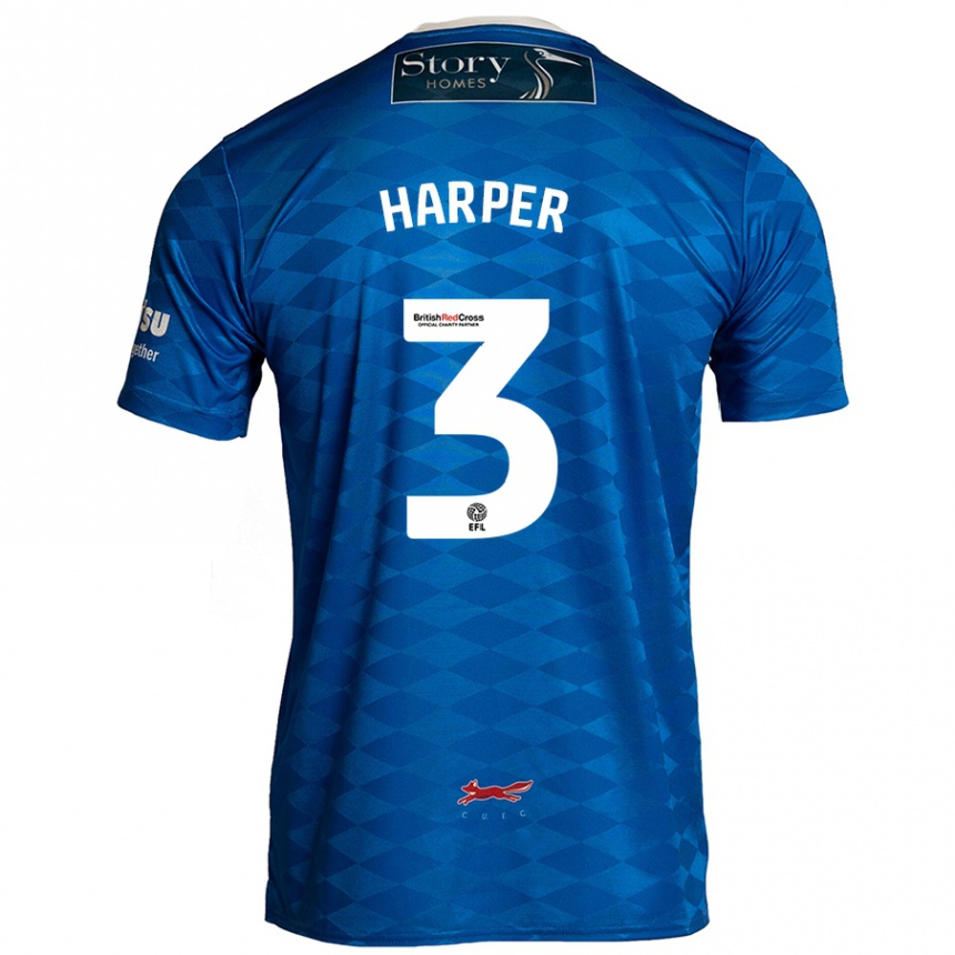 Niño Fútbol Camiseta Cameron Harper #3 Azul 1ª Equipación 2024/25 México