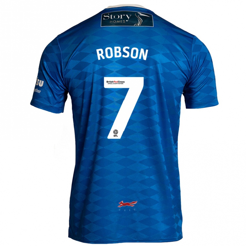 Niño Fútbol Camiseta Ethan Robson #7 Azul 1ª Equipación 2024/25 México