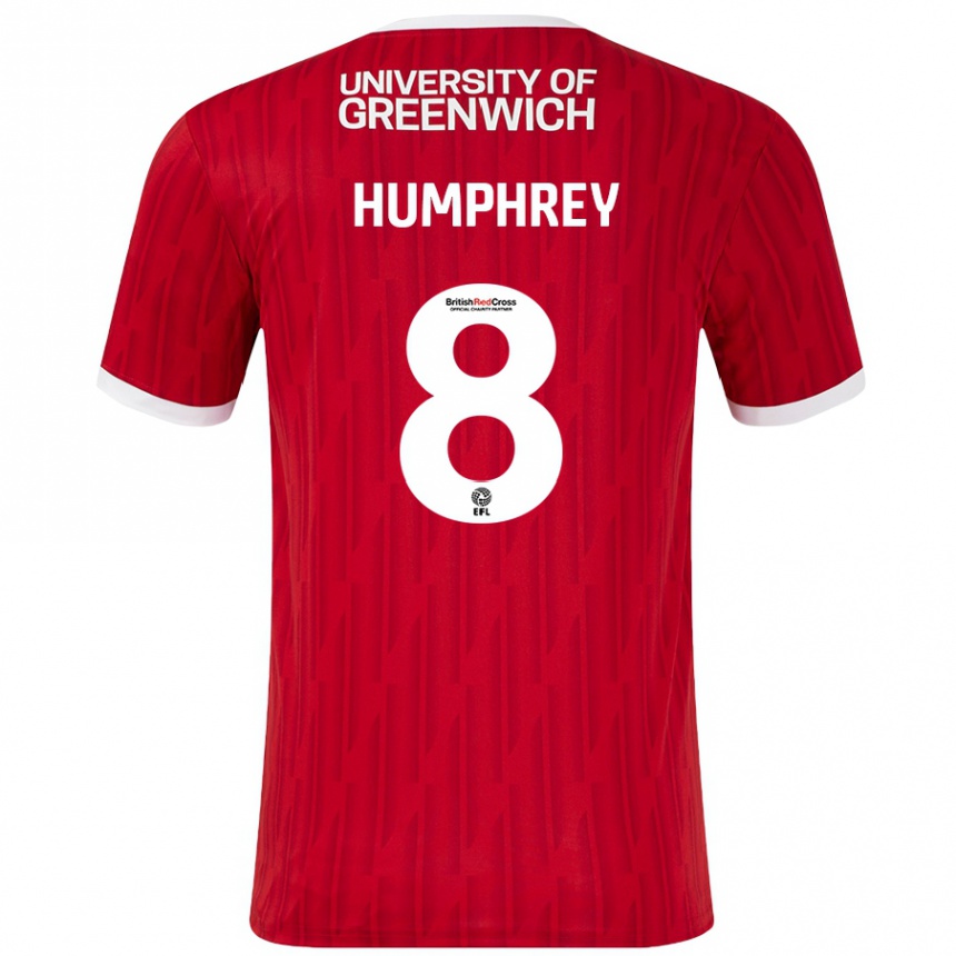 Niño Fútbol Camiseta Carla Humphrey #8 Rojo Blanco 1ª Equipación 2024/25 México