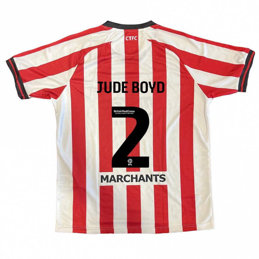 Niño Fútbol Camiseta Arkell Jude-Boyd #2 Rojo Blanco 1ª Equipación 2024/25 México