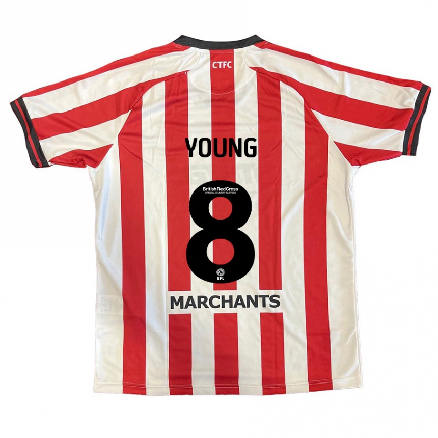 Niño Fútbol Camiseta Luke Young #8 Rojo Blanco 1ª Equipación 2024/25 México