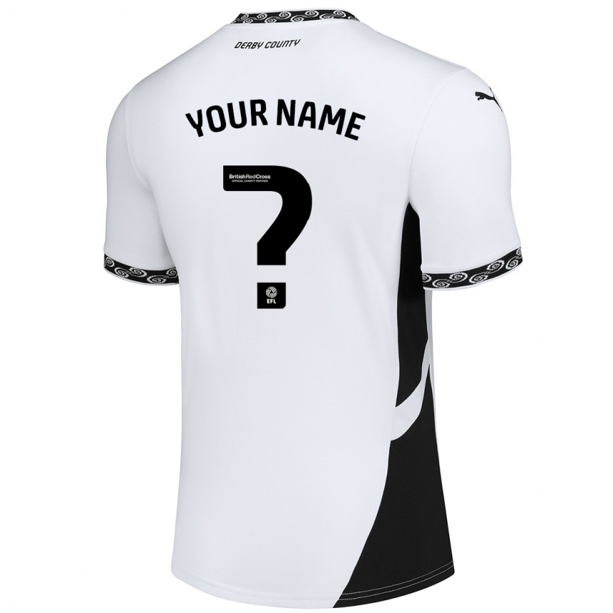 Niño Fútbol Camiseta Su Nombre #0 Blanco Negro 1ª Equipación 2024/25 México