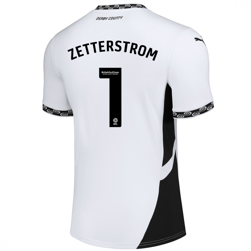 Niño Fútbol Camiseta Jacob Widell Zetterström #1 Blanco Negro 1ª Equipación 2024/25 México