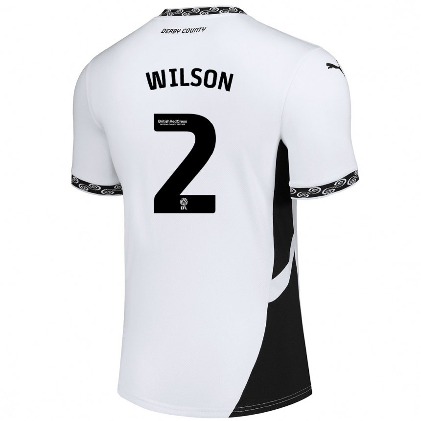 Niño Fútbol Camiseta Kane Wilson #2 Blanco Negro 1ª Equipación 2024/25 México