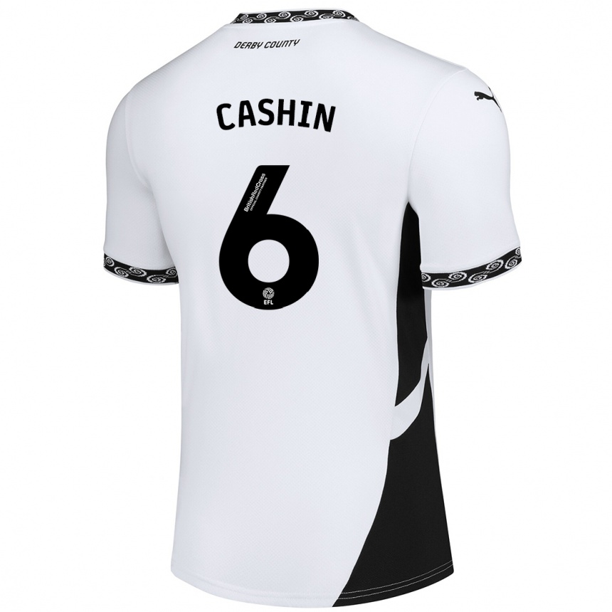 Niño Fútbol Camiseta Eiran Cashin #6 Blanco Negro 1ª Equipación 2024/25 México