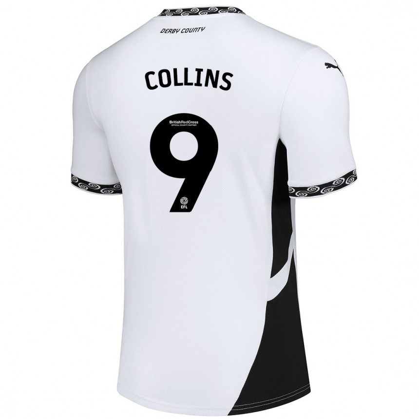 Niño Fútbol Camiseta James Collins #9 Blanco Negro 1ª Equipación 2024/25 México