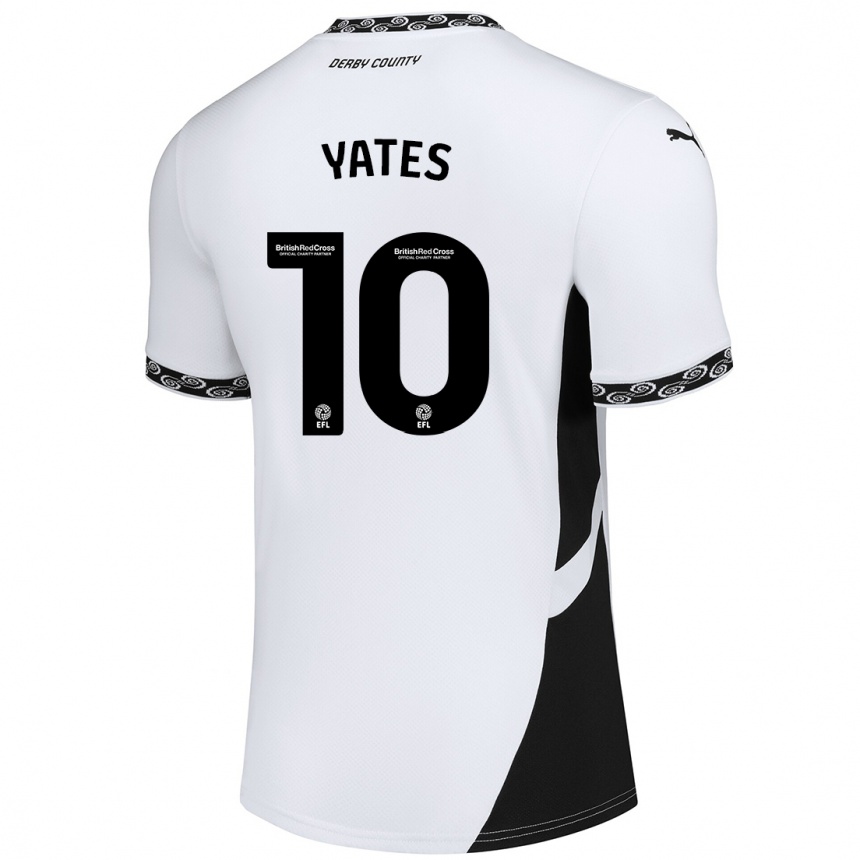 Niño Fútbol Camiseta Jerry Yates #10 Blanco Negro 1ª Equipación 2024/25 México