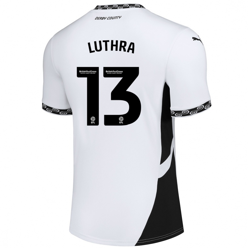 Niño Fútbol Camiseta Rohan Luthra #13 Blanco Negro 1ª Equipación 2024/25 México