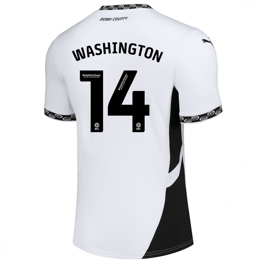 Niño Fútbol Camiseta Conor Washington #14 Blanco Negro 1ª Equipación 2024/25 México