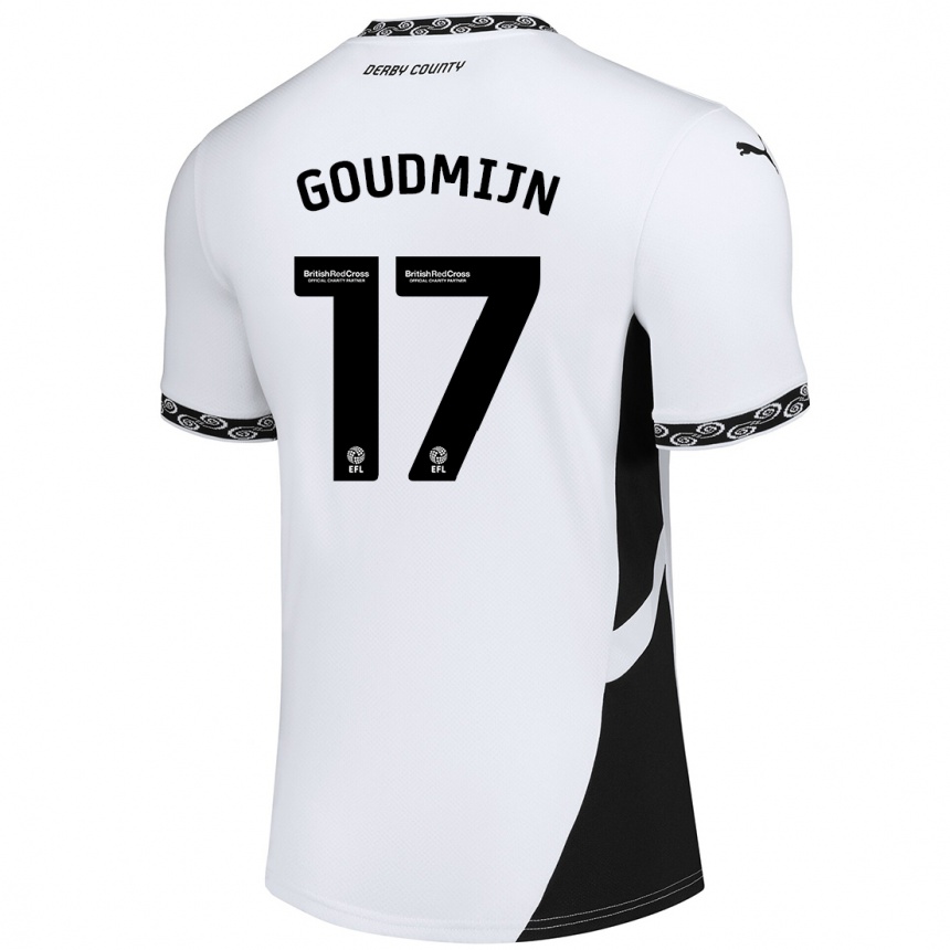 Niño Fútbol Camiseta Kenzo Goudmijn #17 Blanco Negro 1ª Equipación 2024/25 México