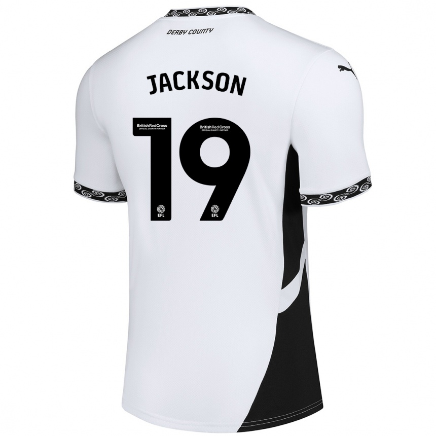 Niño Fútbol Camiseta Kayden Jackson #19 Blanco Negro 1ª Equipación 2024/25 México