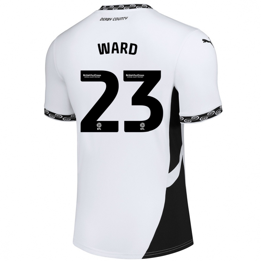 Niño Fútbol Camiseta Joe Ward #23 Blanco Negro 1ª Equipación 2024/25 México