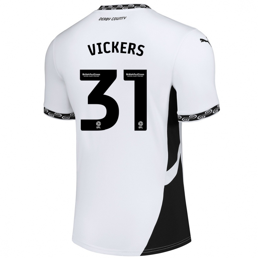 Niño Fútbol Camiseta Josh Vickers #31 Blanco Negro 1ª Equipación 2024/25 México