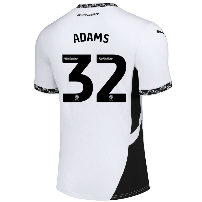 Niño Fútbol Camiseta Ebou Adams #32 Blanco Negro 1ª Equipación 2024/25 México