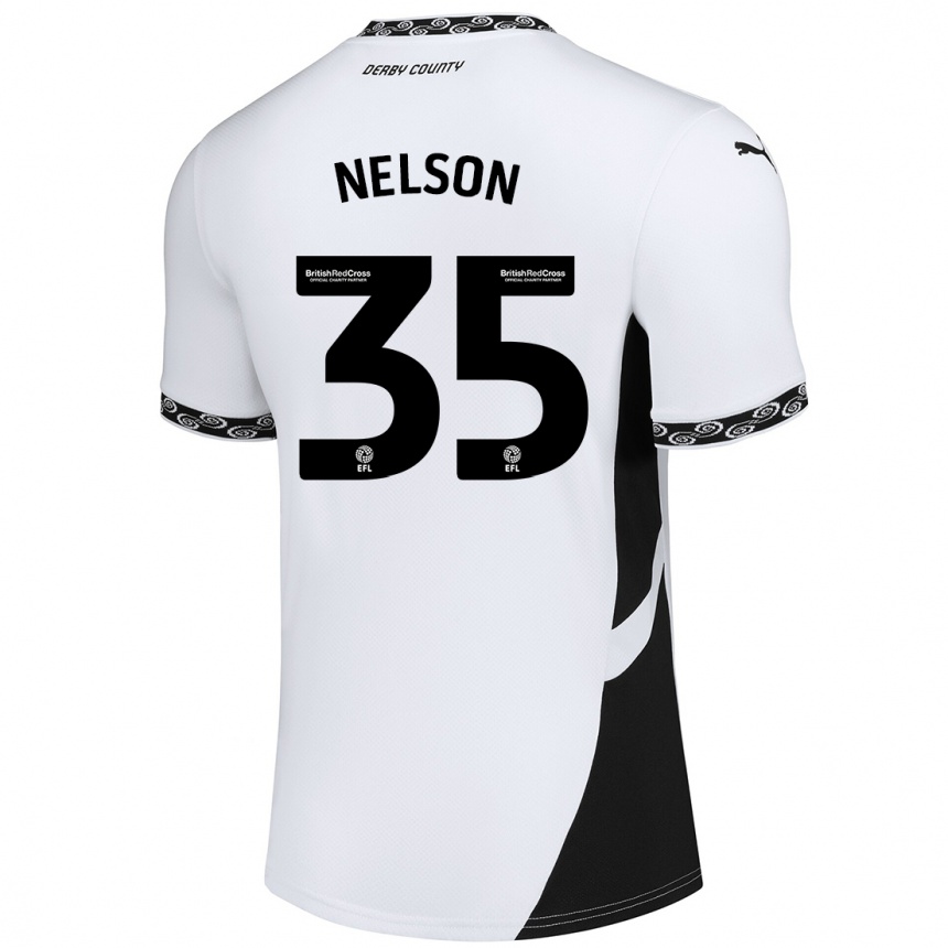 Niño Fútbol Camiseta Curtis Nelson #35 Blanco Negro 1ª Equipación 2024/25 México