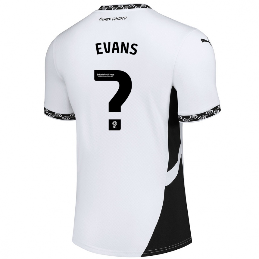 Niño Fútbol Camiseta Harry Evans #0 Blanco Negro 1ª Equipación 2024/25 México