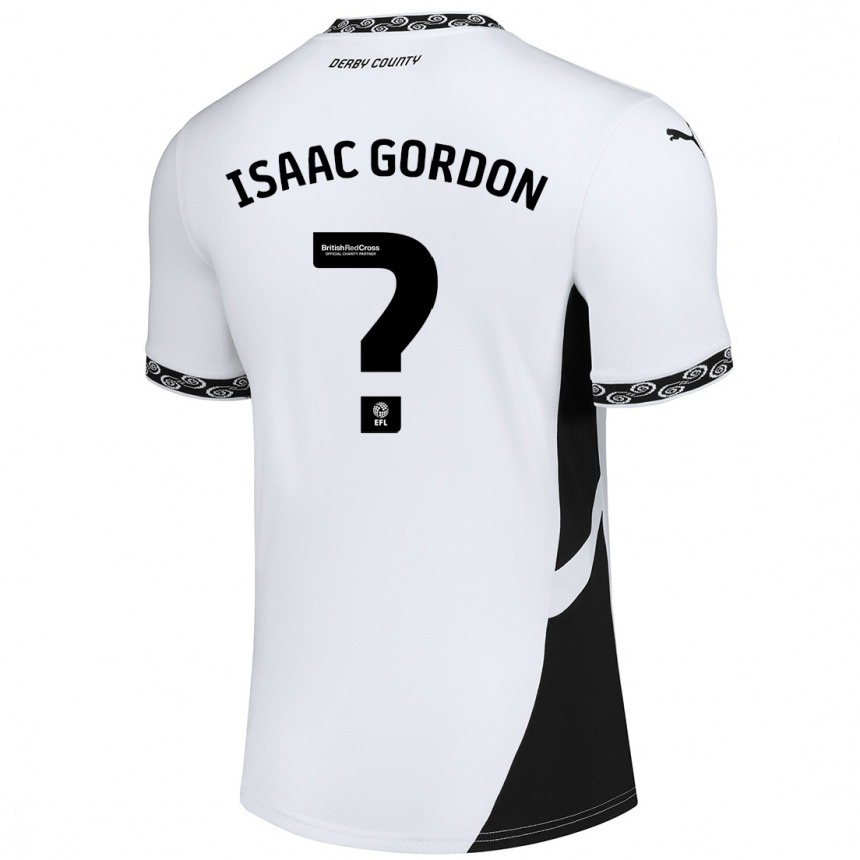 Niño Fútbol Camiseta Isaac Gordon #0 Blanco Negro 1ª Equipación 2024/25 México