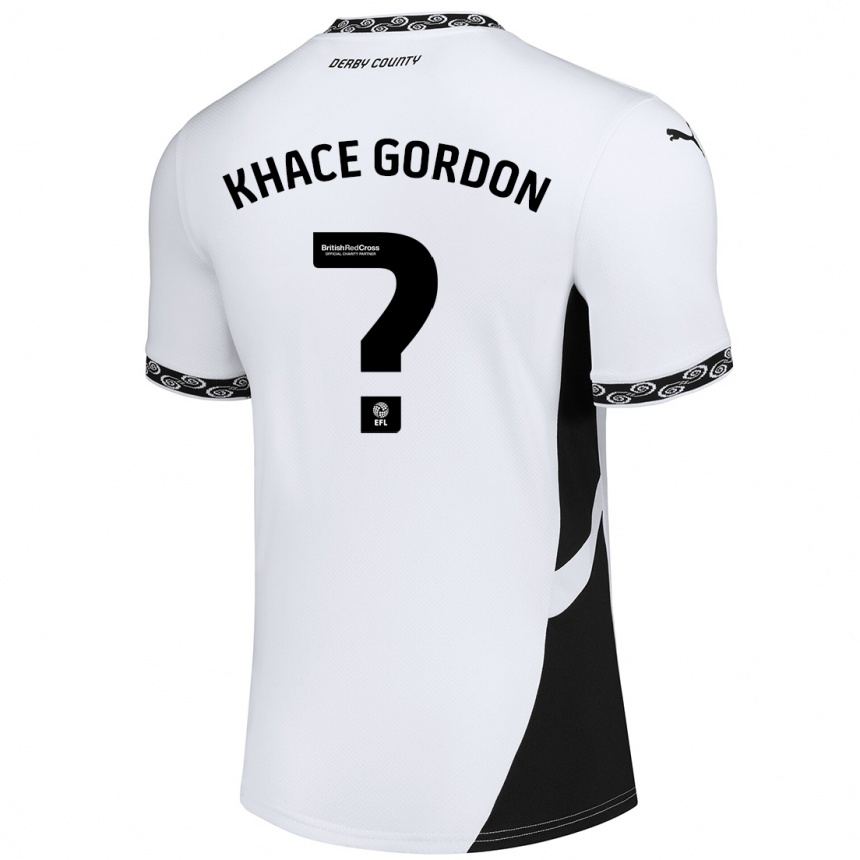 Niño Fútbol Camiseta Khace Gordon #0 Blanco Negro 1ª Equipación 2024/25 México