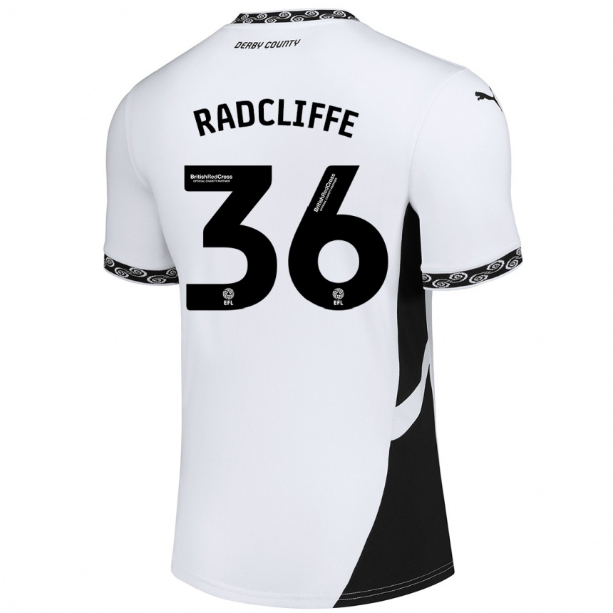 Niño Fútbol Camiseta Ben Radcliffe #36 Blanco Negro 1ª Equipación 2024/25 México