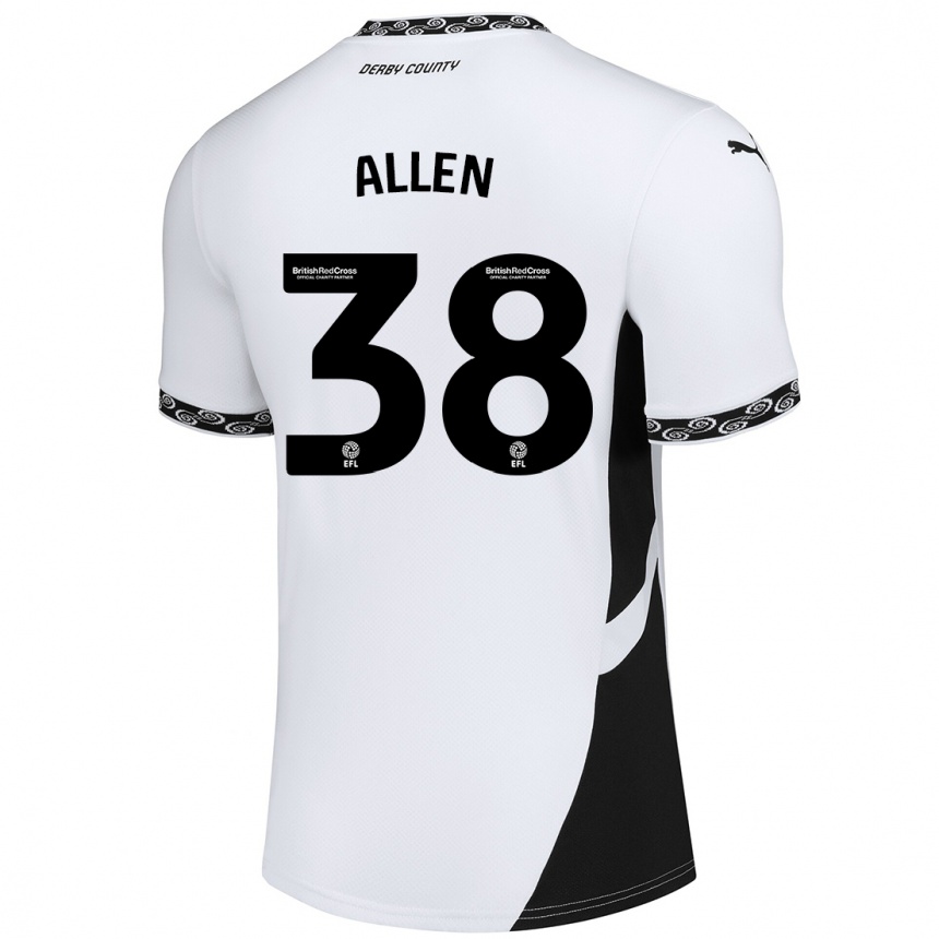 Niño Fútbol Camiseta Cruz Allen #38 Blanco Negro 1ª Equipación 2024/25 México