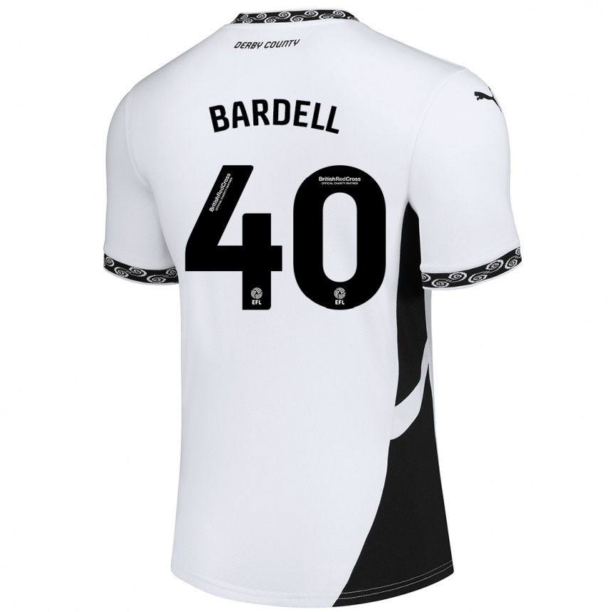 Niño Fútbol Camiseta Max Bardell #40 Blanco Negro 1ª Equipación 2024/25 México