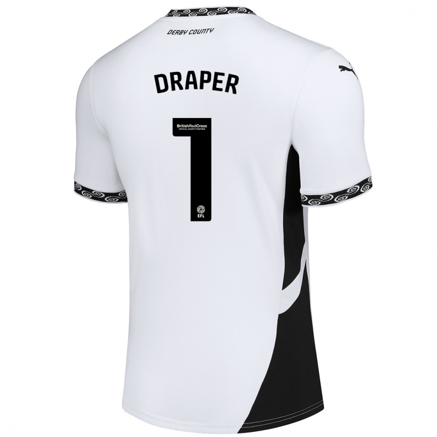 Niño Fútbol Camiseta Anna Draper #1 Blanco Negro 1ª Equipación 2024/25 México