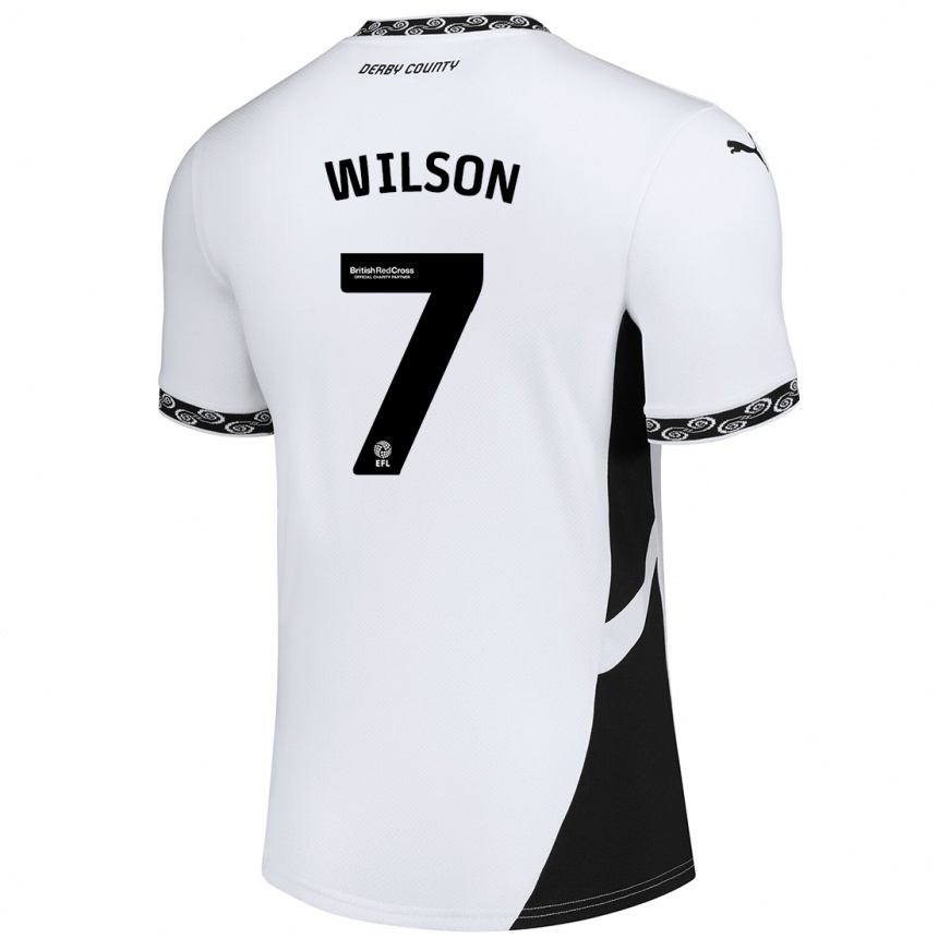 Niño Fútbol Camiseta Emelia Wilson #7 Blanco Negro 1ª Equipación 2024/25 México