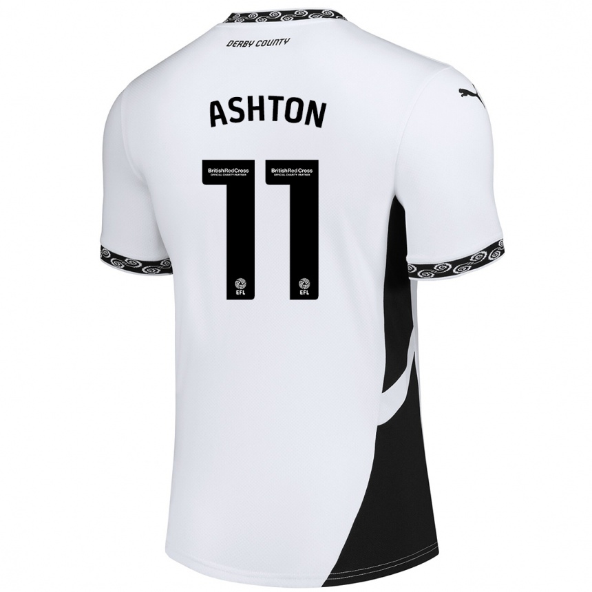 Niño Fútbol Camiseta Eleanor Ashton #11 Blanco Negro 1ª Equipación 2024/25 México