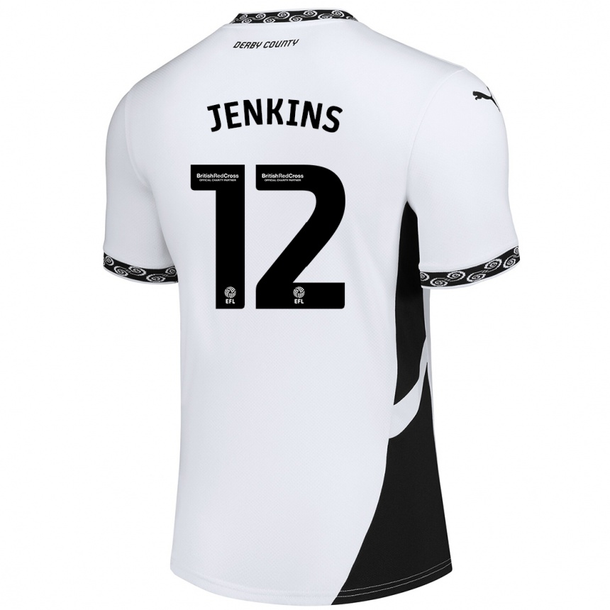 Niño Fútbol Camiseta Camille Jenkins #12 Blanco Negro 1ª Equipación 2024/25 México