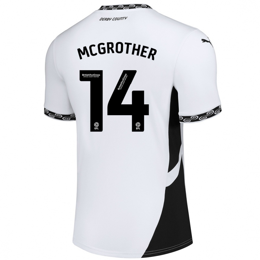 Niño Fútbol Camiseta Becky Mcgrother #14 Blanco Negro 1ª Equipación 2024/25 México