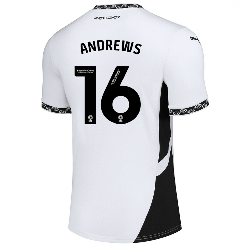 Niño Fútbol Camiseta Marli Rhodes-Andrews #16 Blanco Negro 1ª Equipación 2024/25 México