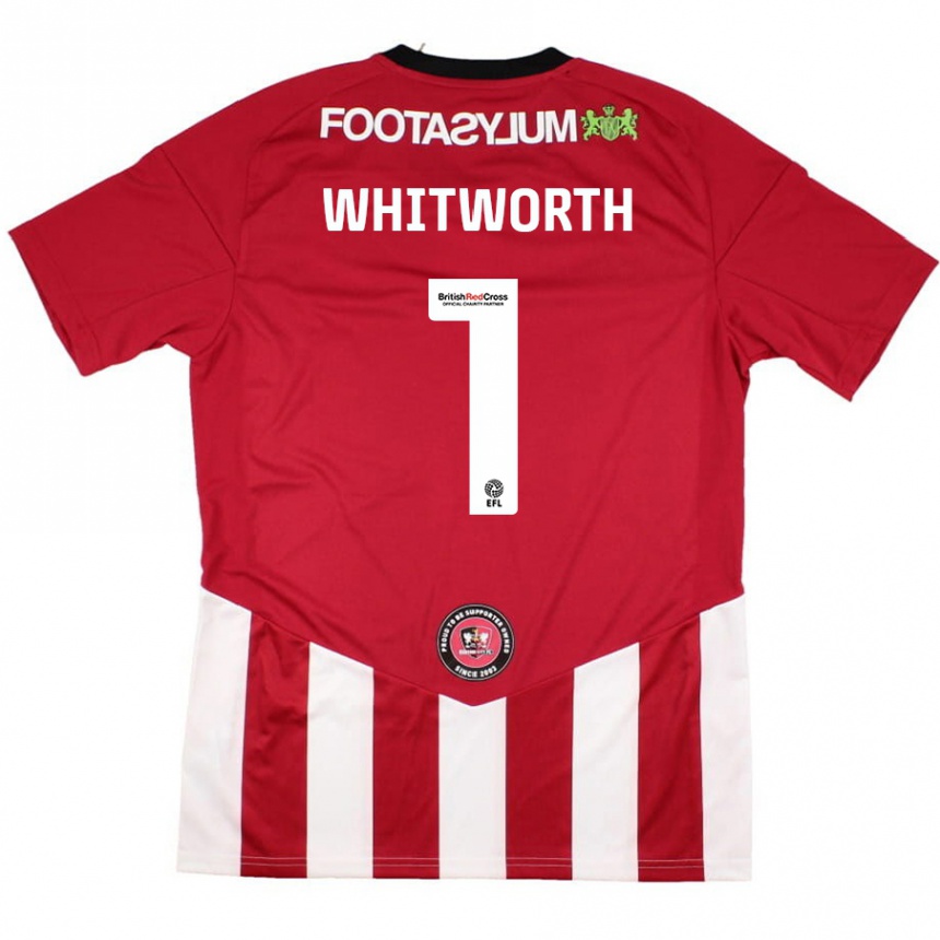 Niño Fútbol Camiseta Joe Whitworth #1 Rojo Blanco 1ª Equipación 2024/25 México