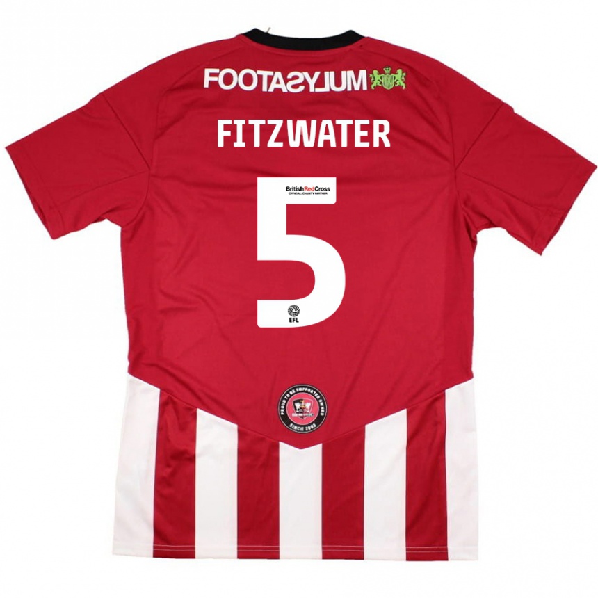 Niño Fútbol Camiseta Jack Fitzwater #5 Rojo Blanco 1ª Equipación 2024/25 México