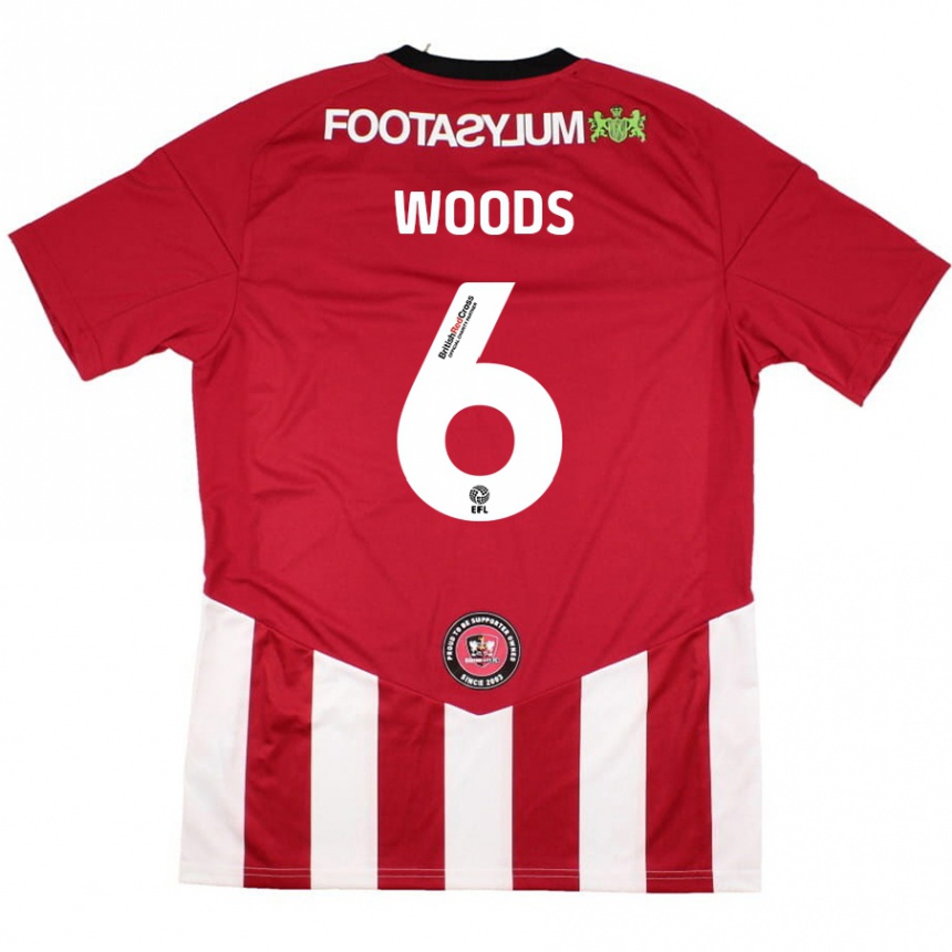 Niño Fútbol Camiseta Ryan Woods #6 Rojo Blanco 1ª Equipación 2024/25 México